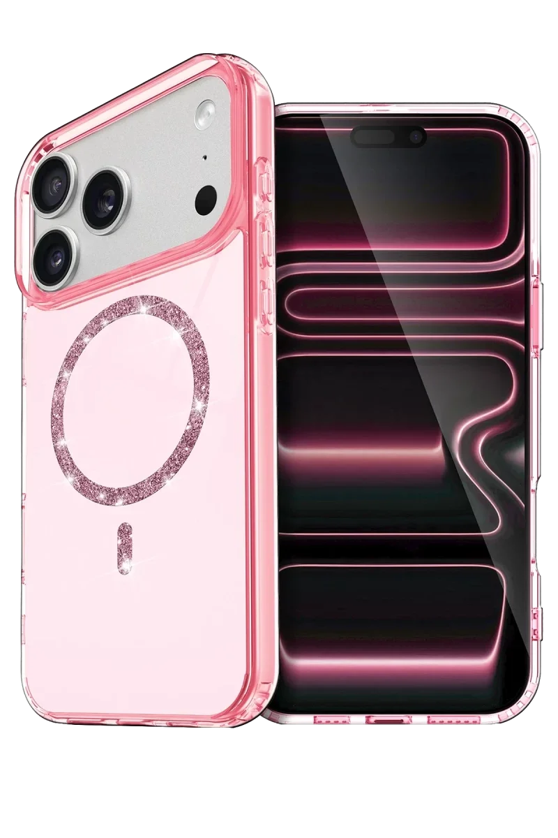 Apple iPhone 17 Pro Max Live Diamond Magsafe Kapak - Pembe