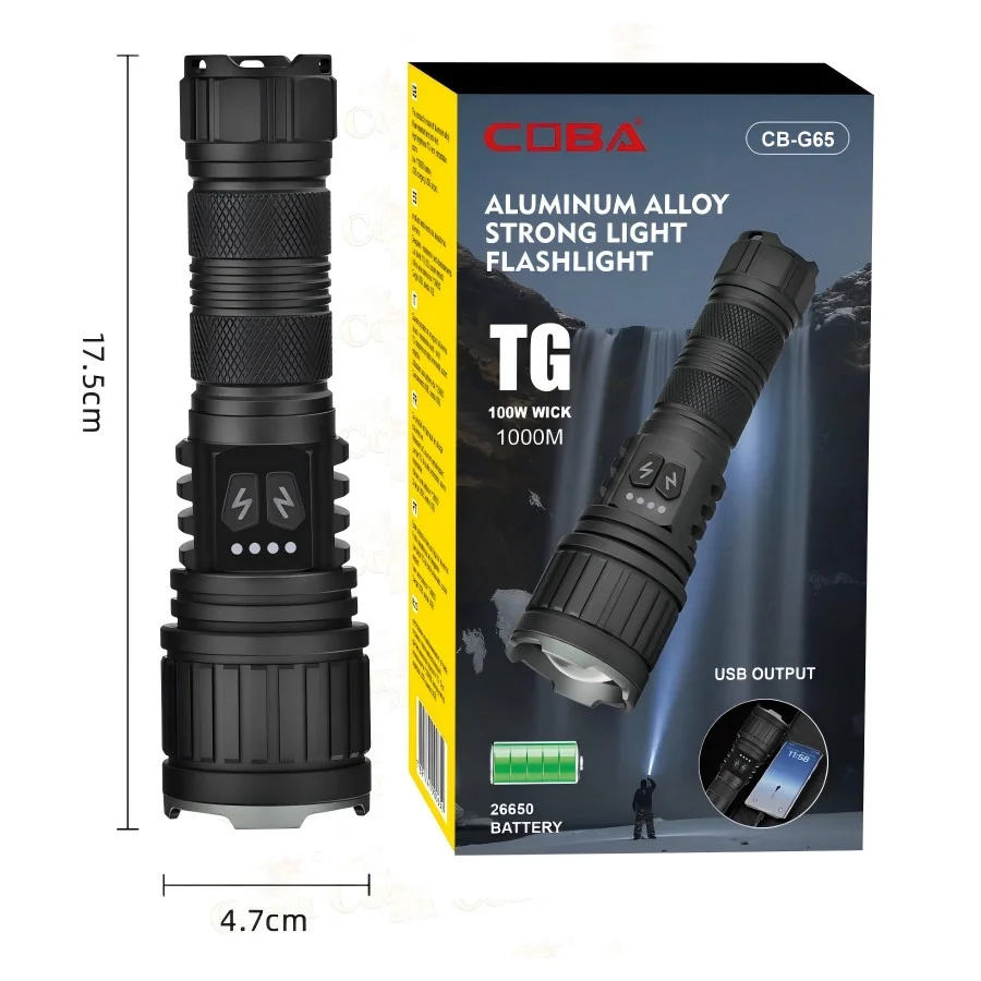BD-14 10W TG LED Alüminyum Alaşımlı Zoomlu Type-C Şarjlı El Feneri görsel 2