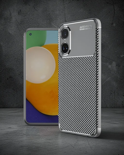 Oppo A60 Kılıf Auto Focus Karbon Kapak - Gri