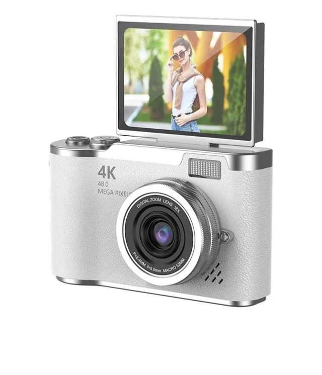 4K Dijital Retro Video Kamera 48MP 18X Zoom Flaşlı (32GB) Kart Dijital Vlog Fotoğraf Makinesi TÜRKÇE