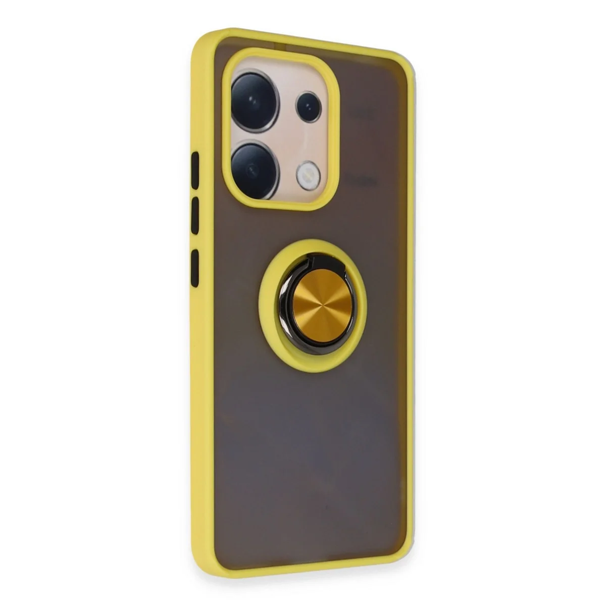 Xiao Red Note 13 4g Kılıf Montreal Yüzüklü Silikon Kapak - Sarı görsel 2