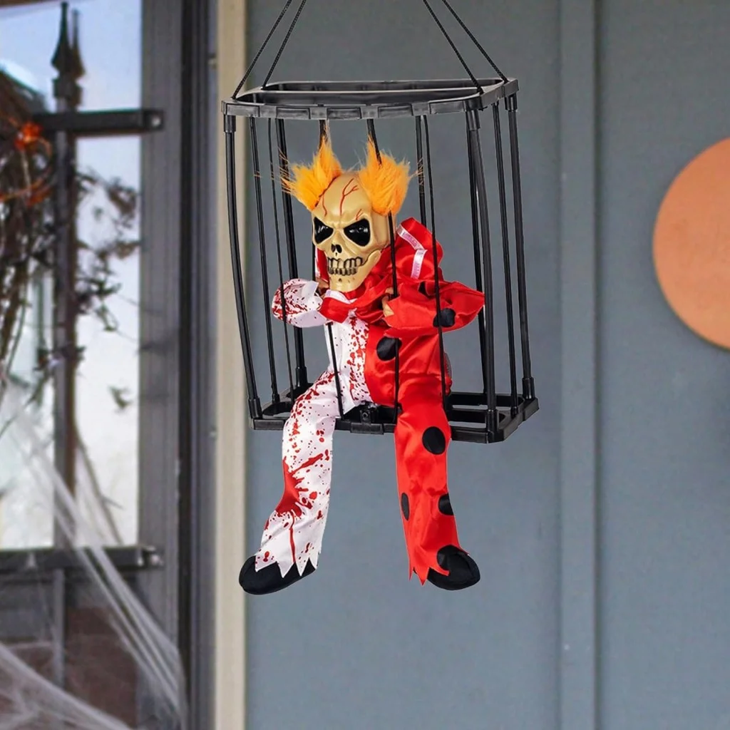 Hareketli Sesli Sensörlü Mahkum Joker İskelet Dekorasyon 22x27 cm görsel 3