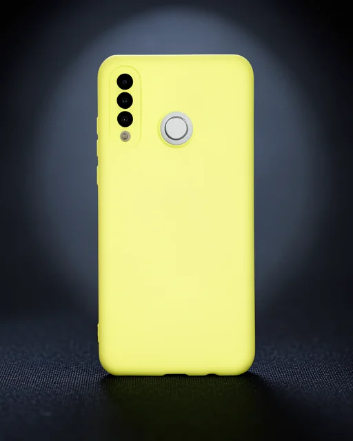 Huawei P30 Lite Kılıf Nano İçi Kadife Silikon - Sarı