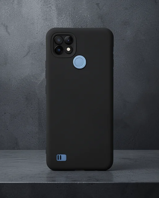 Realme C21 Kılıf Nano İçi Kadife Silikon - Siyah