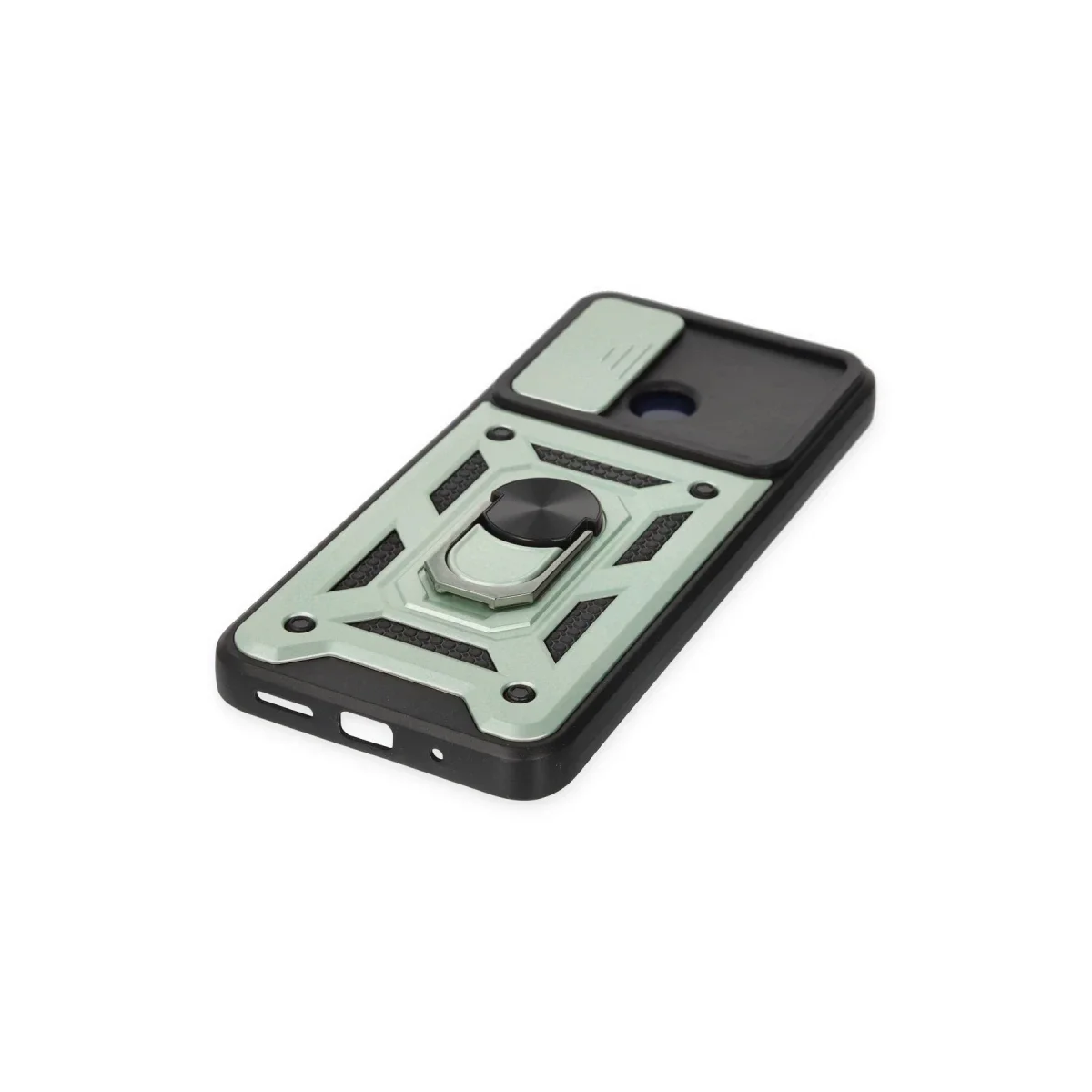 Xiaomi Redmi 10C Kılıf Pars Lens Yüzüklü Silikon - Yeşil görsel 5