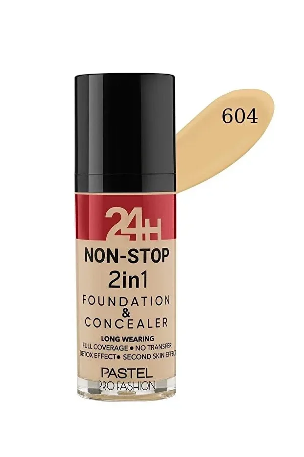 24H Non Stop 2in1 Foundation & Concealer - No: 604 Vanilla