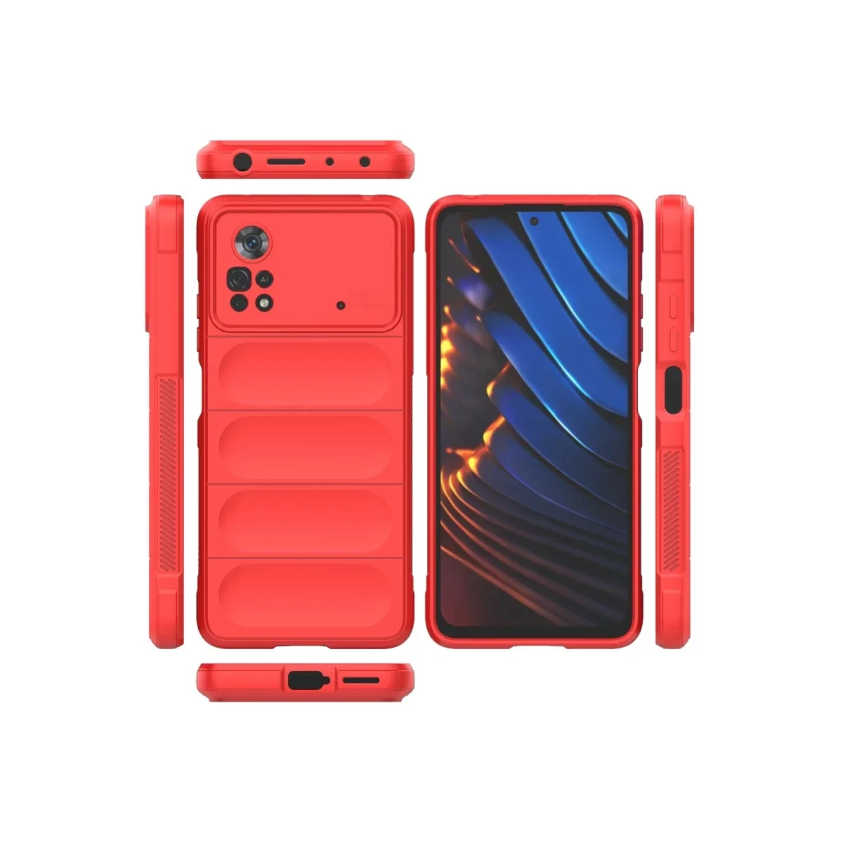 Xiaomi Poco X4 Pro 5G Kılıf Optimum Silikon - Kırmızı görsel 3