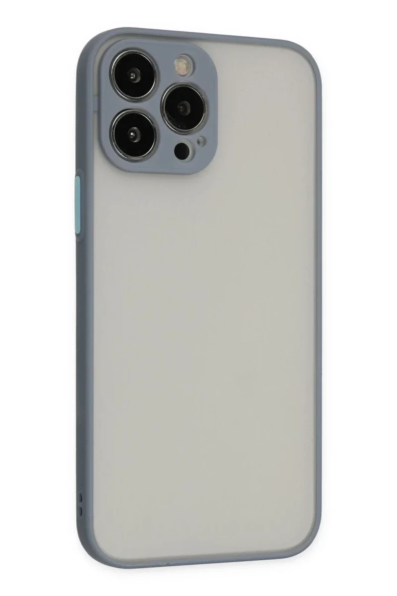 Apple iPhone 15 Pro Max Kılıf Montreal Silikon Kapak - Gri görsel 2