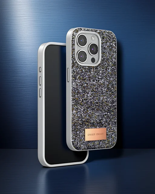 Onegif Apple İphone 15 Pro Bright Simli Kapak - Gümüş