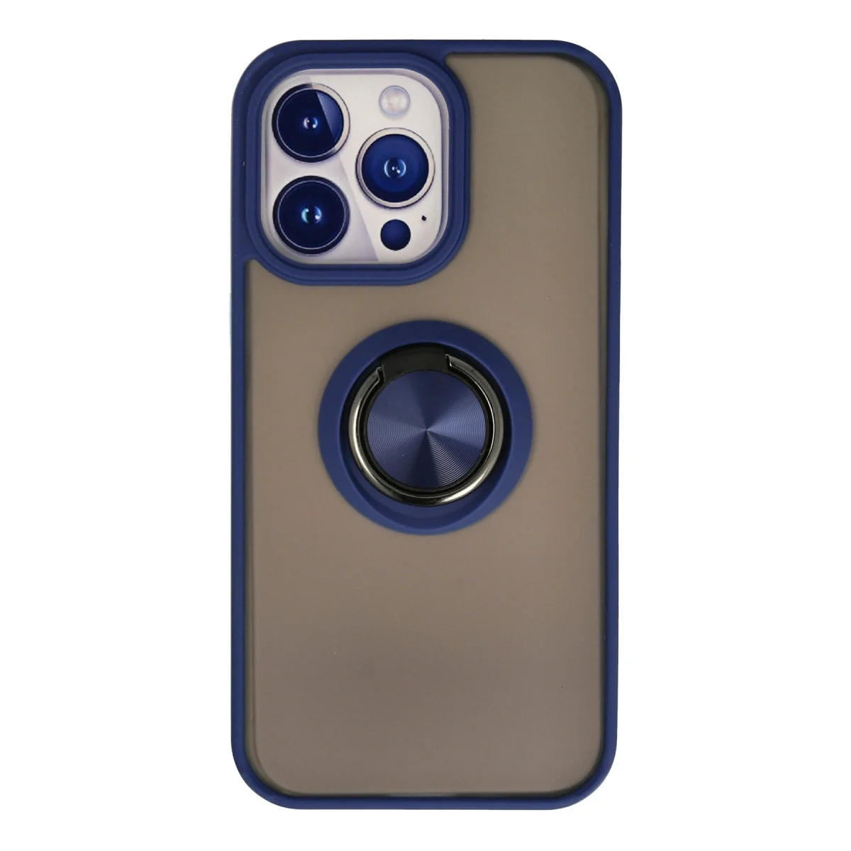 Apple İphone 13 Pro Max Kılıf Montreal Yüzüklü Silikon Kapak - Lacivert
