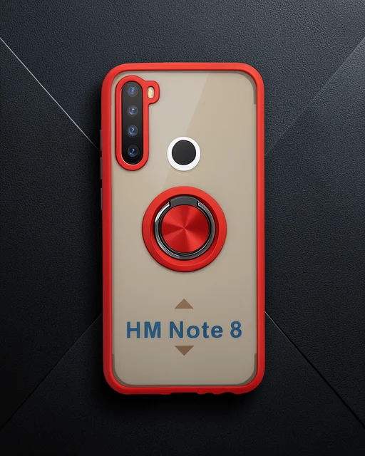 Xiaomi Redmi Note 8 Kılıf Montreal Yüzüklü Silikon Kapak - Kırmızı