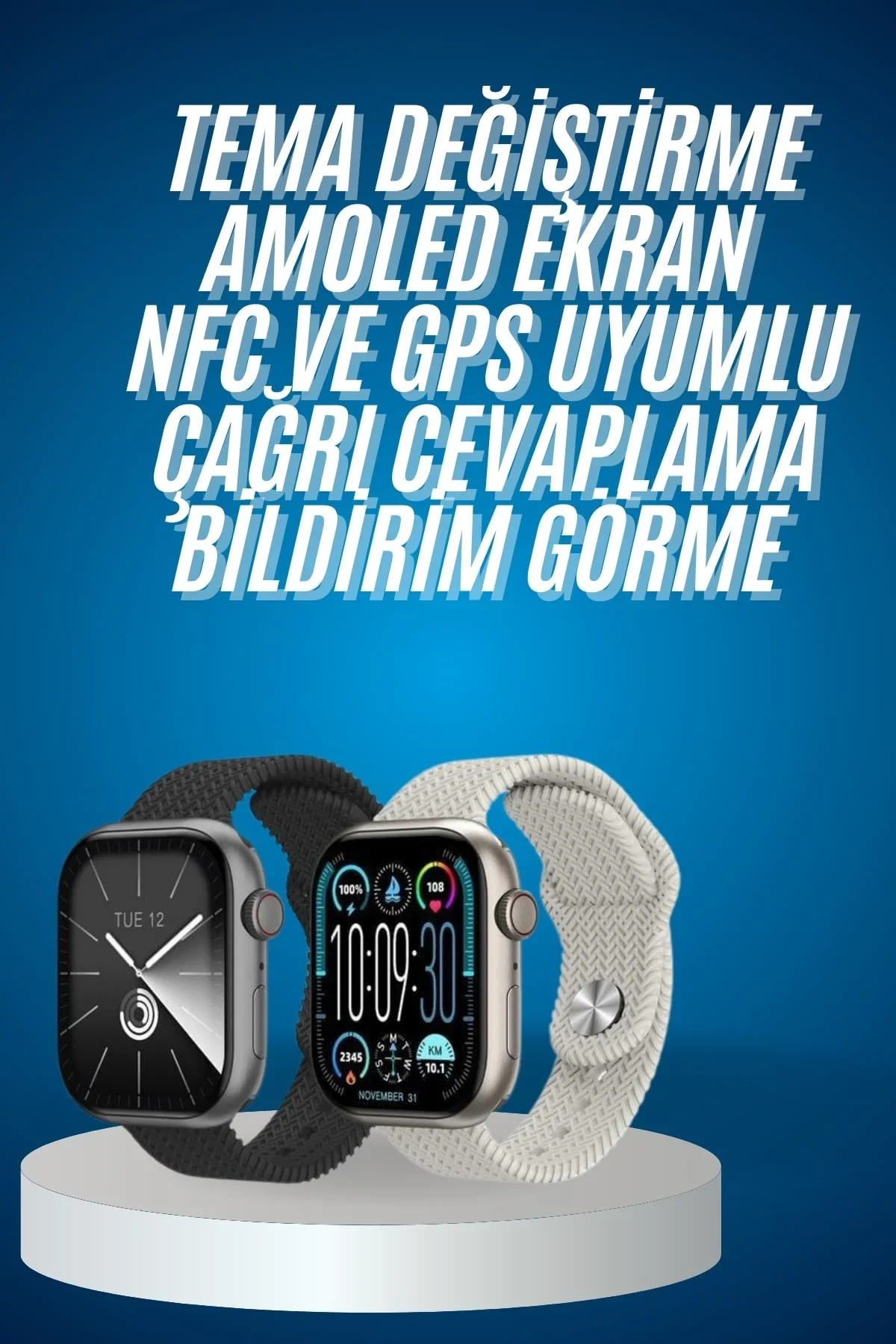 Akıllı Kol Saat Amoled Ekran Android ve İOS Uyumlu Arama Konuşma görsel 2
