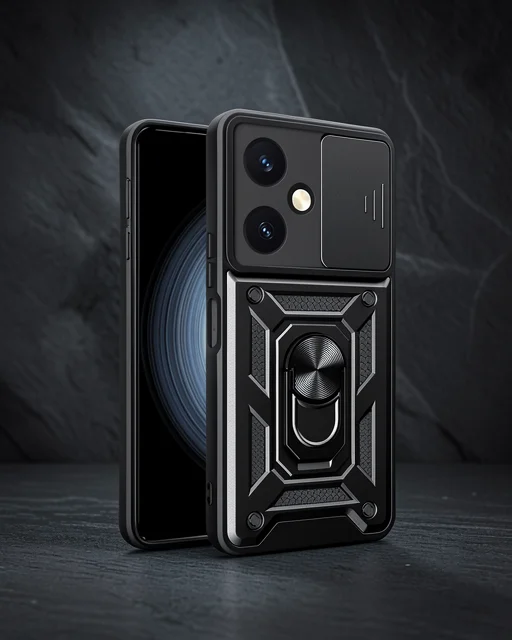 Vivo Y27 Kılıf Pars Lens Yüzüklü Silikon - Siyah