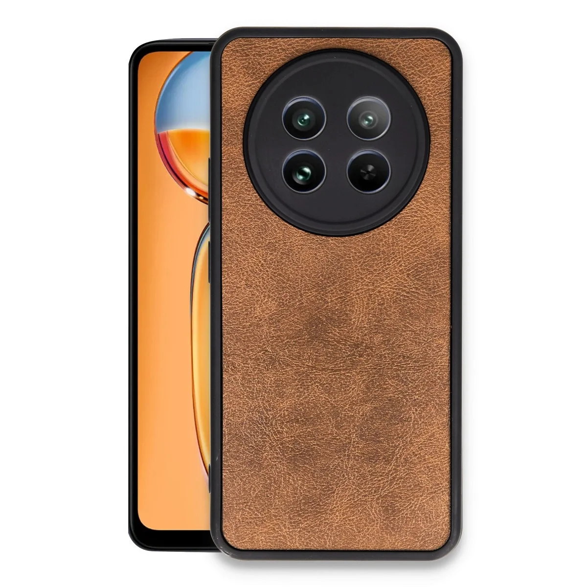 Realme 12 5g Kılıf Aras Deri Kapak - Taba