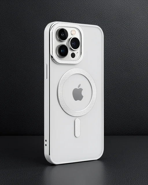 Apple İphone 15 Pro Max Kılıf Kronos Magsafe Kapak - Gümüş