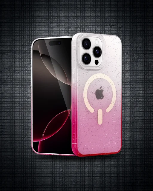 Apple İphone 15 Pro Max Pummel Shiny Magsafe Kapak - Pembe