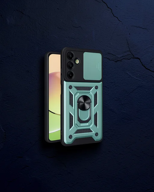 Samsung Galaxy A16 5g Kılıf Pars Lens Yüzüklü Silikon - Yeşil