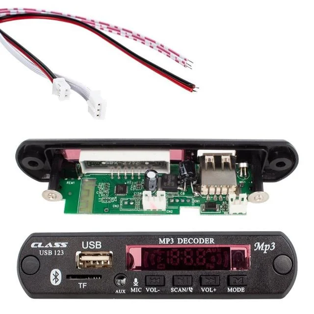 Class 12V SD-AF-VR Oto Teyp krofonlu USB-SD Çevirici Digital Player Board USB-123 görsel 2