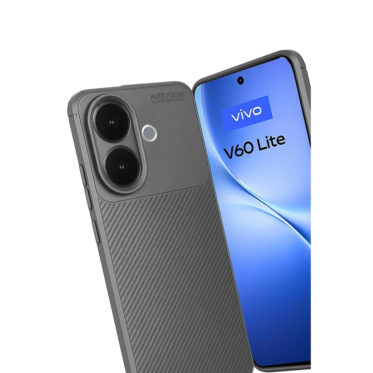 Vivo V60 Lite Auto Focus Karbon Kapak - Gri görsel 3