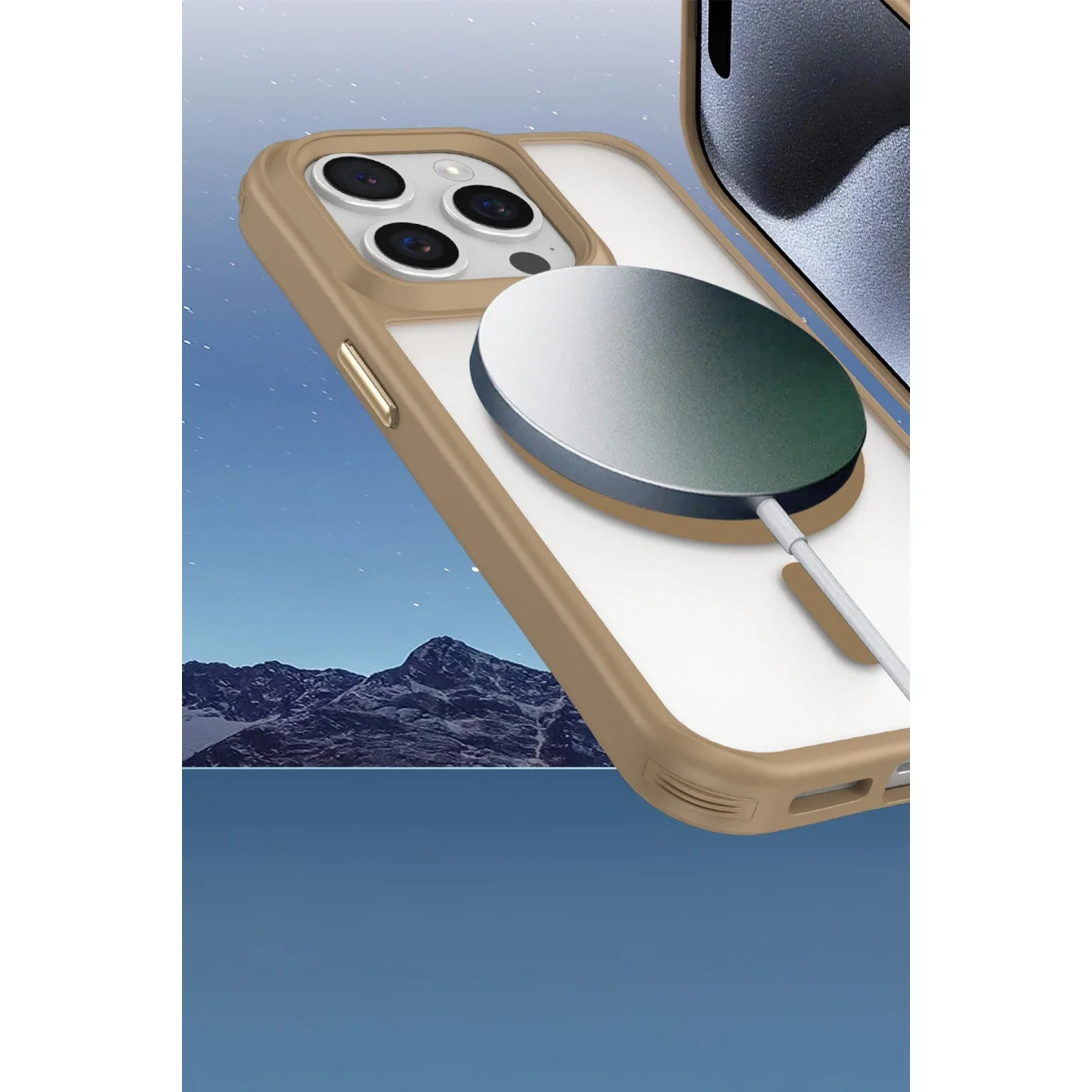 Apple İphone 14 Pro Max Kılıf Enka Magsafe Silikon Kılıf - Titan Gri görsel 3