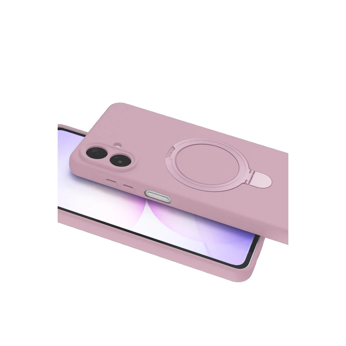 Samsung Galaxy A07 4g Regal Magsafe Standlı Kapak - Açık Pembe görsel 4