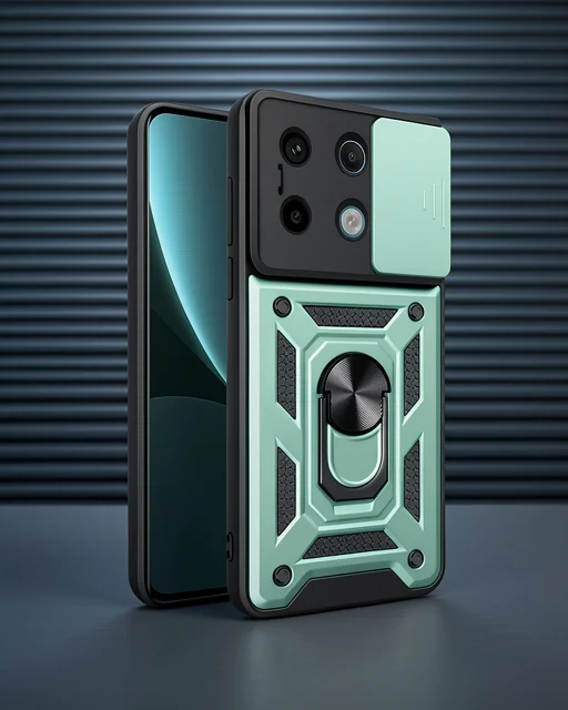 Xiaomi Poco X6 Pro Kılıf Pars Lens Yüzüklü Silikon - Yeşil