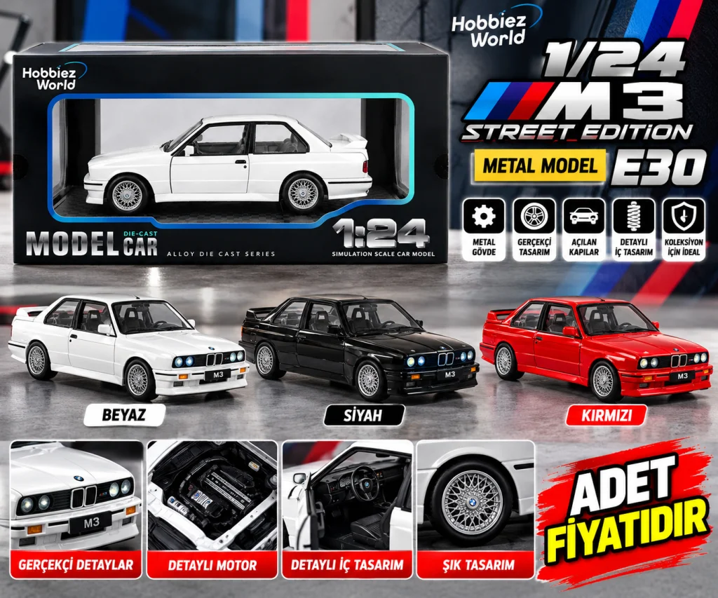 1901-440A World 1/24 M3 Street Edition Metal Model E30