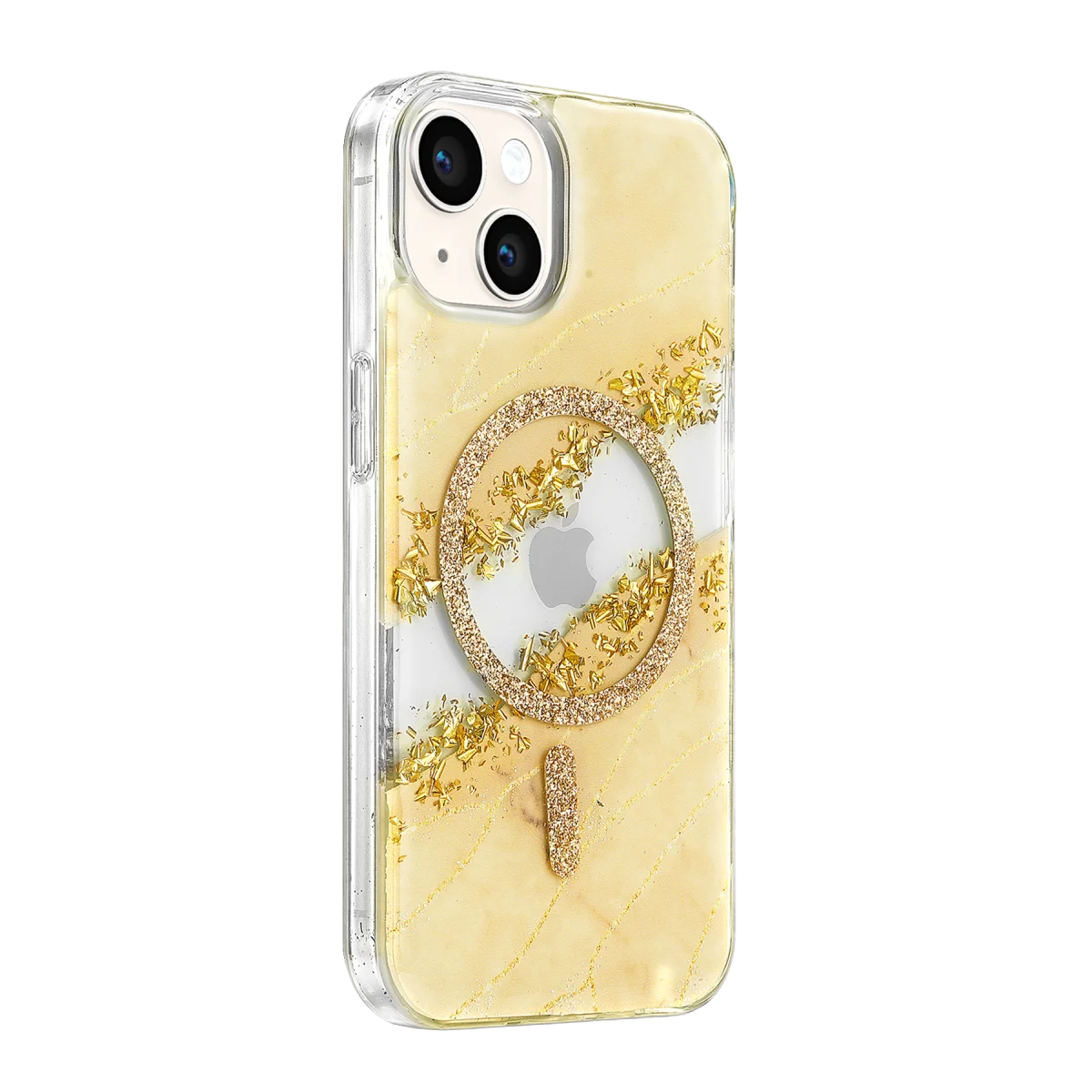 Onegif Apple iPhone 15 Lotus Simli Magsafe Kapak - Gümüş görsel 2