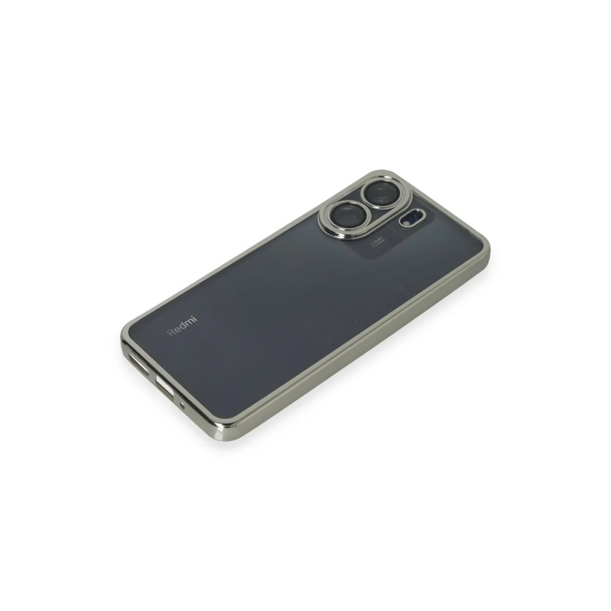 Xiaomi Redmi 13c Kılıf Razer Lensli Silikon - Gümüş görsel 4