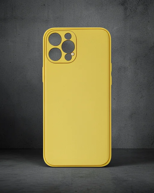 Apple İphone 12 Pro Kılıf Coco Deri Silikon Kapak - Sarı