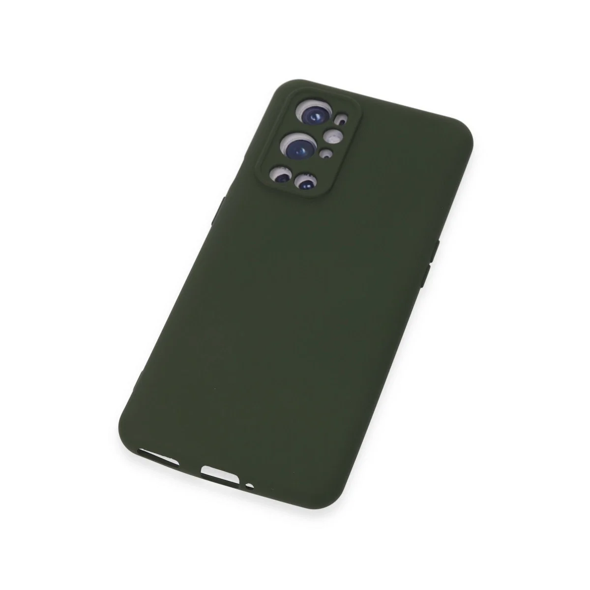 One Plus 9 Pro Kılıf Nano İçi Kadife Silikon - Koyu Yeşil görsel 4