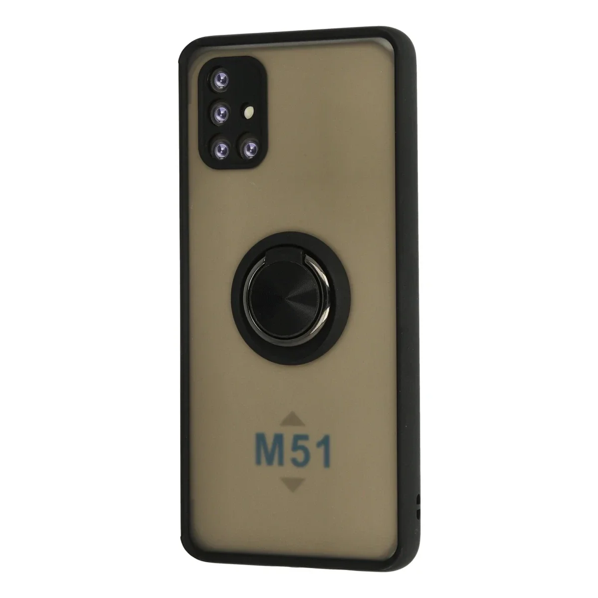 Samsung Galaxy M51 Kılıf Montreal Yüzüklü Silikon Kapak - Siyah görsel 2