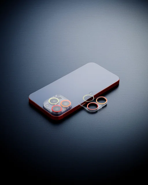 Apple İphone 13 Pro Renkli Kamera Lens Koruma Cam - Turuncu-kırmızı