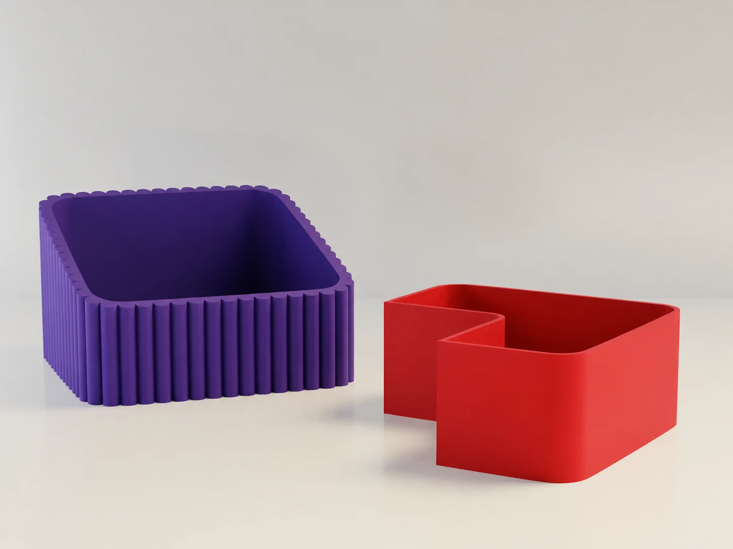 3D Baskı Fıstık Kasesi - Çift Hazneli Kabuk Ayırıcı Sunum Kasesi - Mor Kırmızı görsel 2