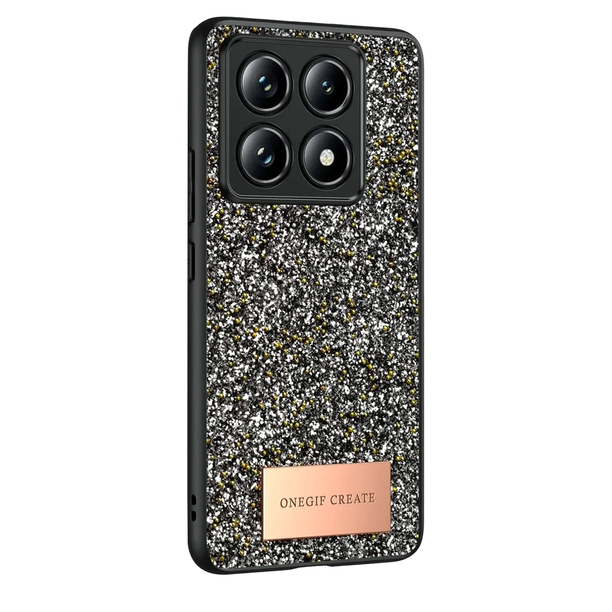 Onegif Xiaomi Mi 14T Pro Bright Simli Kapak - Gümüş görsel 2