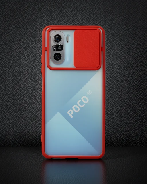 Xiaomi Poco F3 Kılıf Palm Buzlu Kamera Sürgülü Silikon - Kırmızı