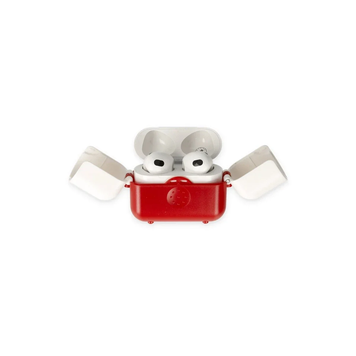 Apple Airpods 3 (3.nesil) Basmalı Kılıf - Kırmızı-Beyaz görsel 3