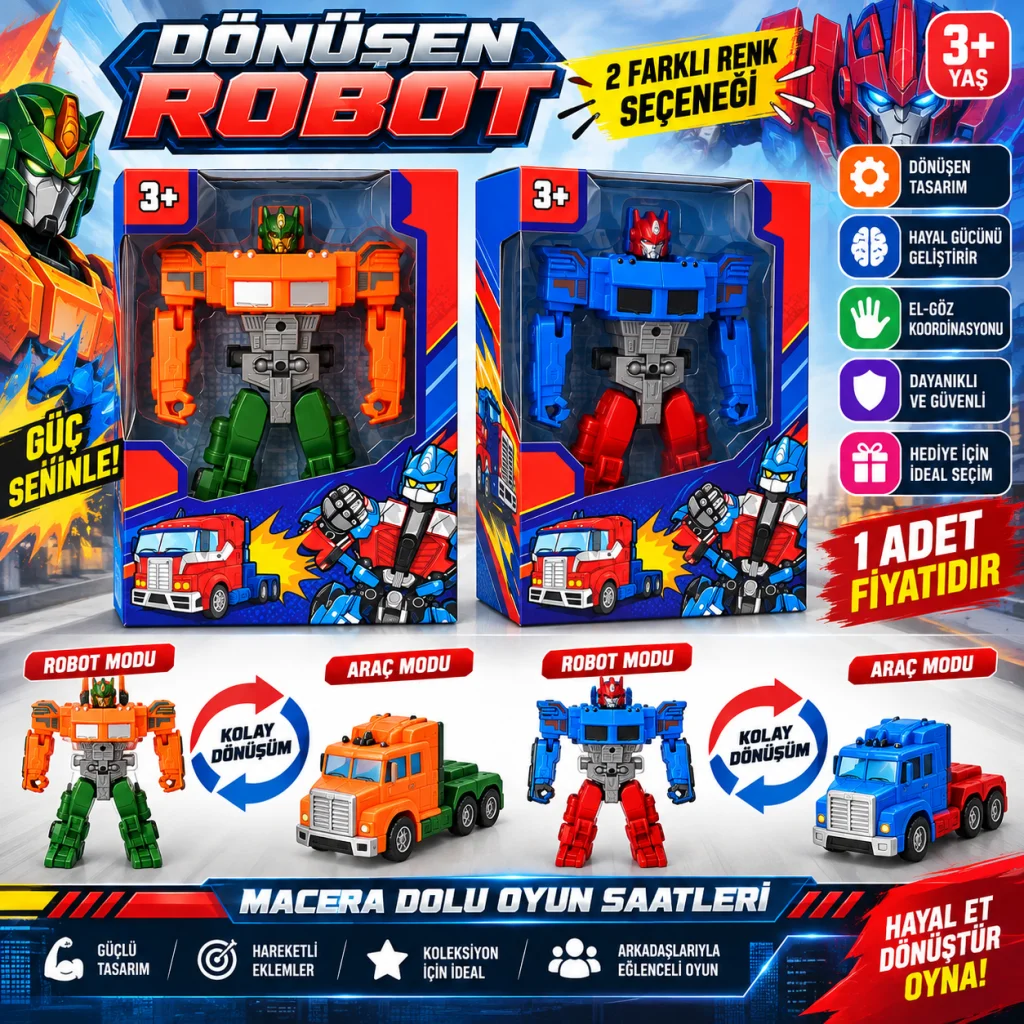 A688-86 TRANSFORMERS DÖNÜŞEN ROBOT(adet fiyatıdır) görsel 2