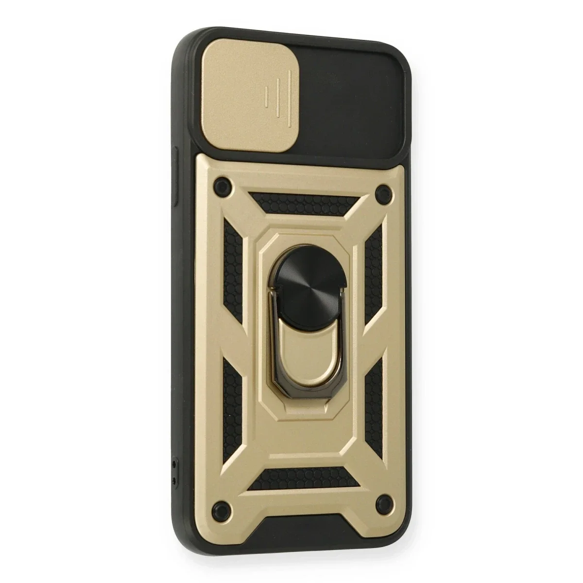 Apple iPhone 11 Pro Kılıf Pars Lens Yüzüklü Silikon - Gold görsel 2