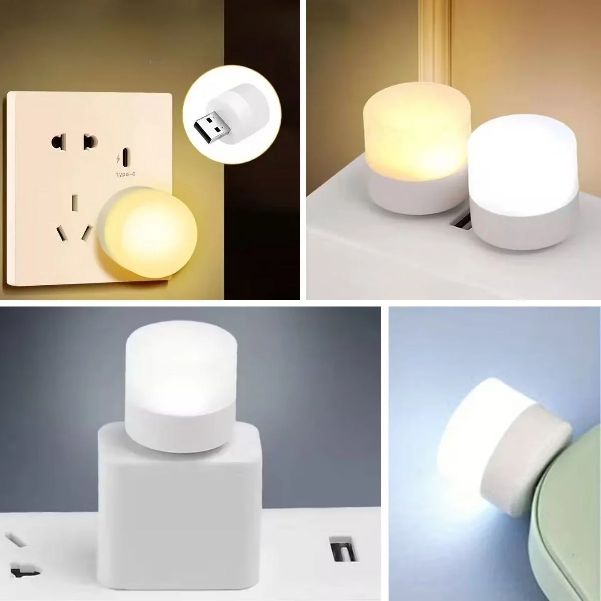 USB Mini Top LED 10’lu Aydınlatma Seti – Beyaz Renkli Gece Lambası, Enerji Tasarruflu Mikro LED Işıklar görsel 4