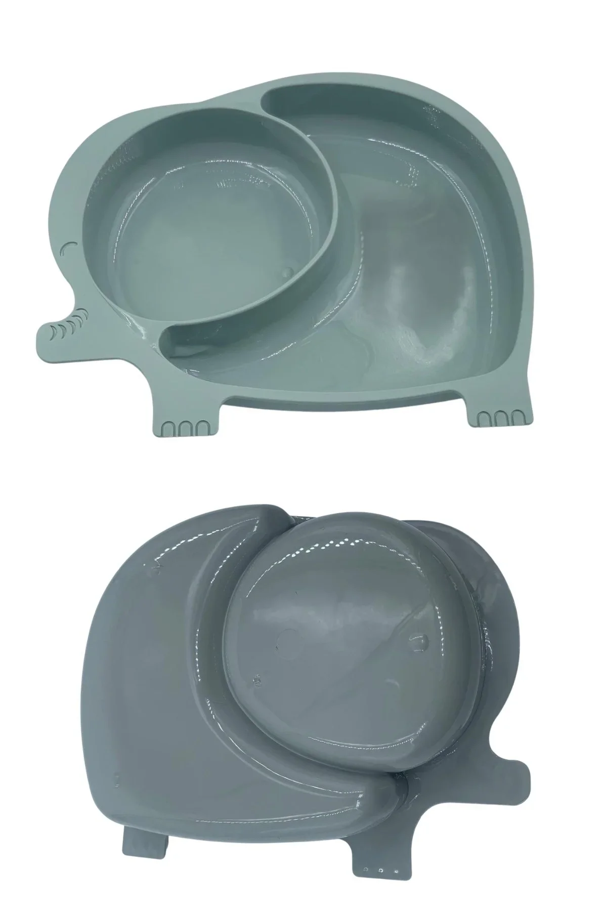 Bebek ve Çocuk için Sevimli Fil Model Desenli Yemek Bebek Mama Kabı Bölmeli Tabak görsel 4