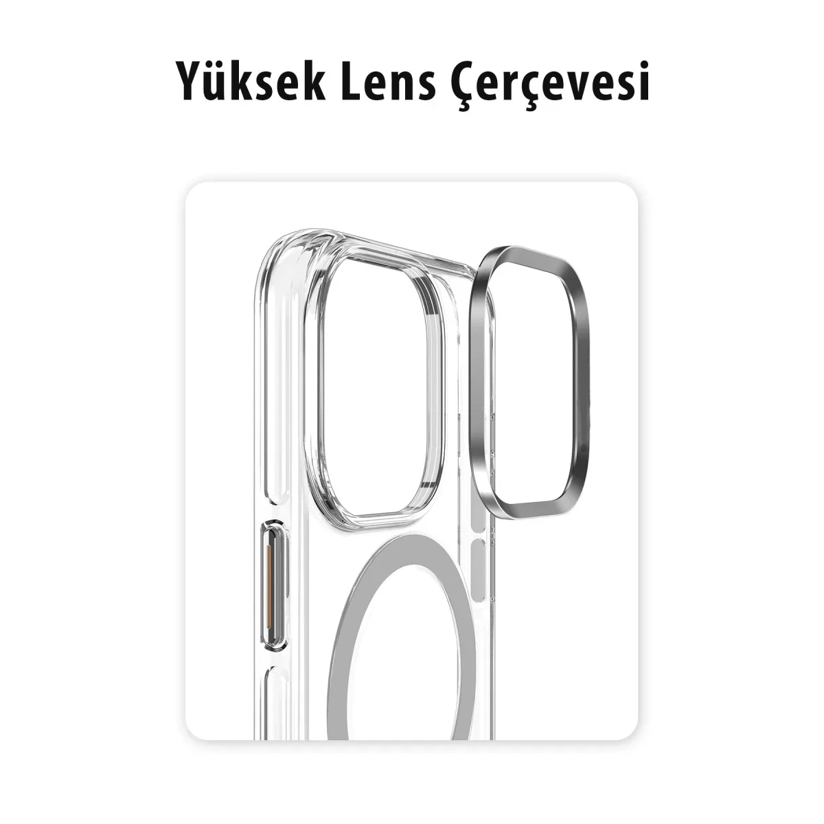 Joko Apple iPhone 15 Pro Max Kılıf Crystal Magsafe Kapak - Şeffaf görsel 4