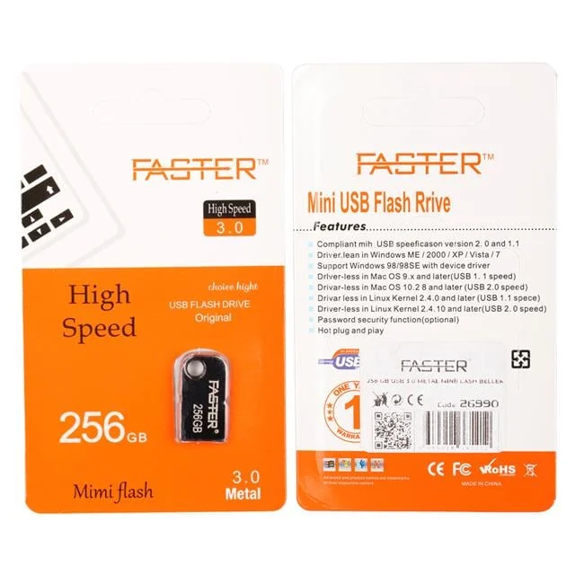 Faster 256 GB Serisi USB 3.0 Yüksek Hızlı Metal Flash Bellek görsel 4