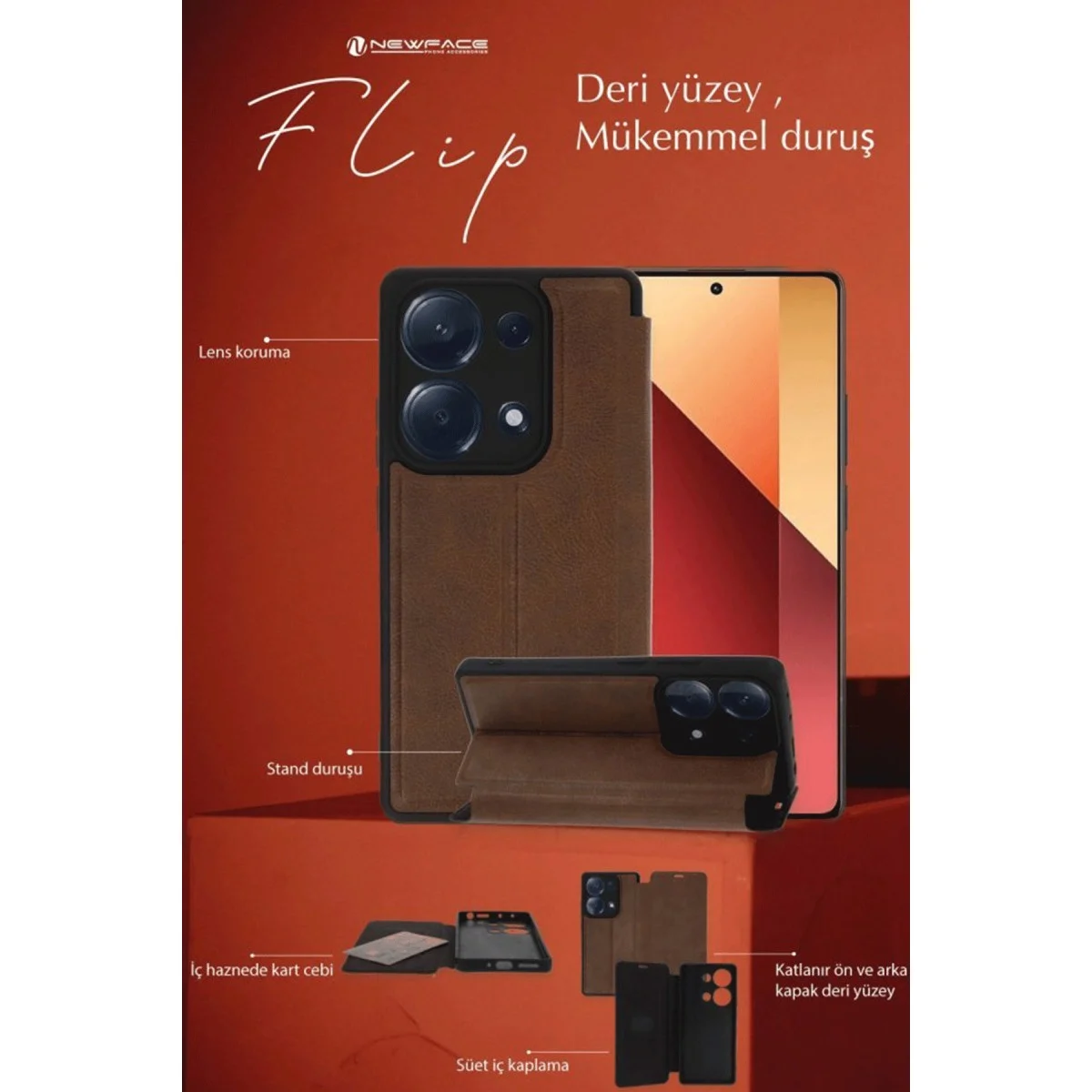 Samsung Galaxy A35 5g Kılıf Flip Cover - Siyah görsel 3