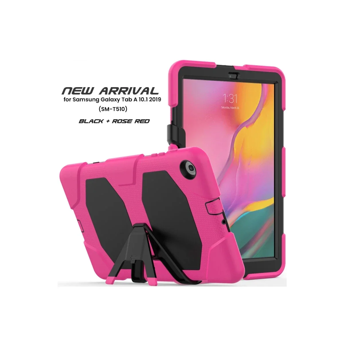 Samsung Galaxy T510 Tab A 10.1 Kılıf Griffin Tablet Kapak - Pembe görsel 2