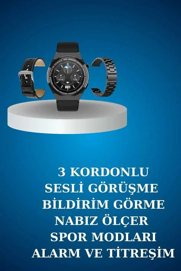 Alarm ve Titreşim Özellikli Akıllı Saat ve krofonlu Kablolu Bluetooth Kulaklık 60 Saat görsel 3