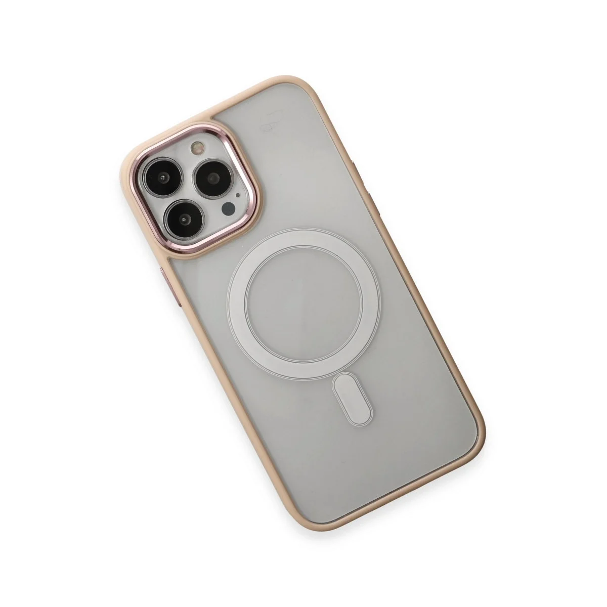 Apple İphone 15 Pro Kılıf Room Magneticsafe Silikon - Pudra görsel 3