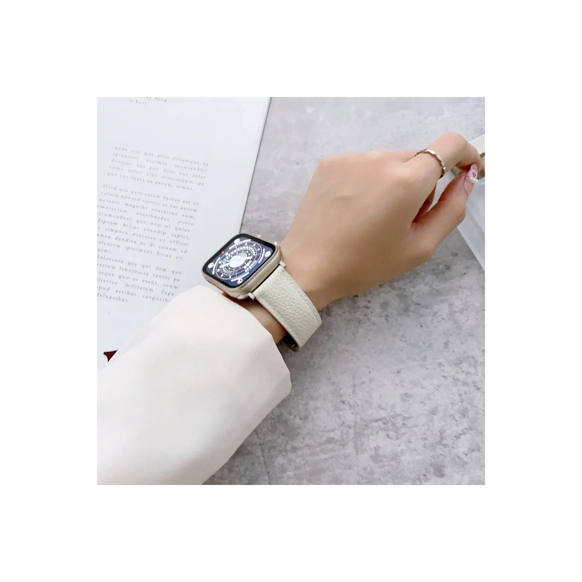 Apple Watch 42mm Kr414 Daks Deri Kordon (saat Değildir) - Lacivert görsel 6