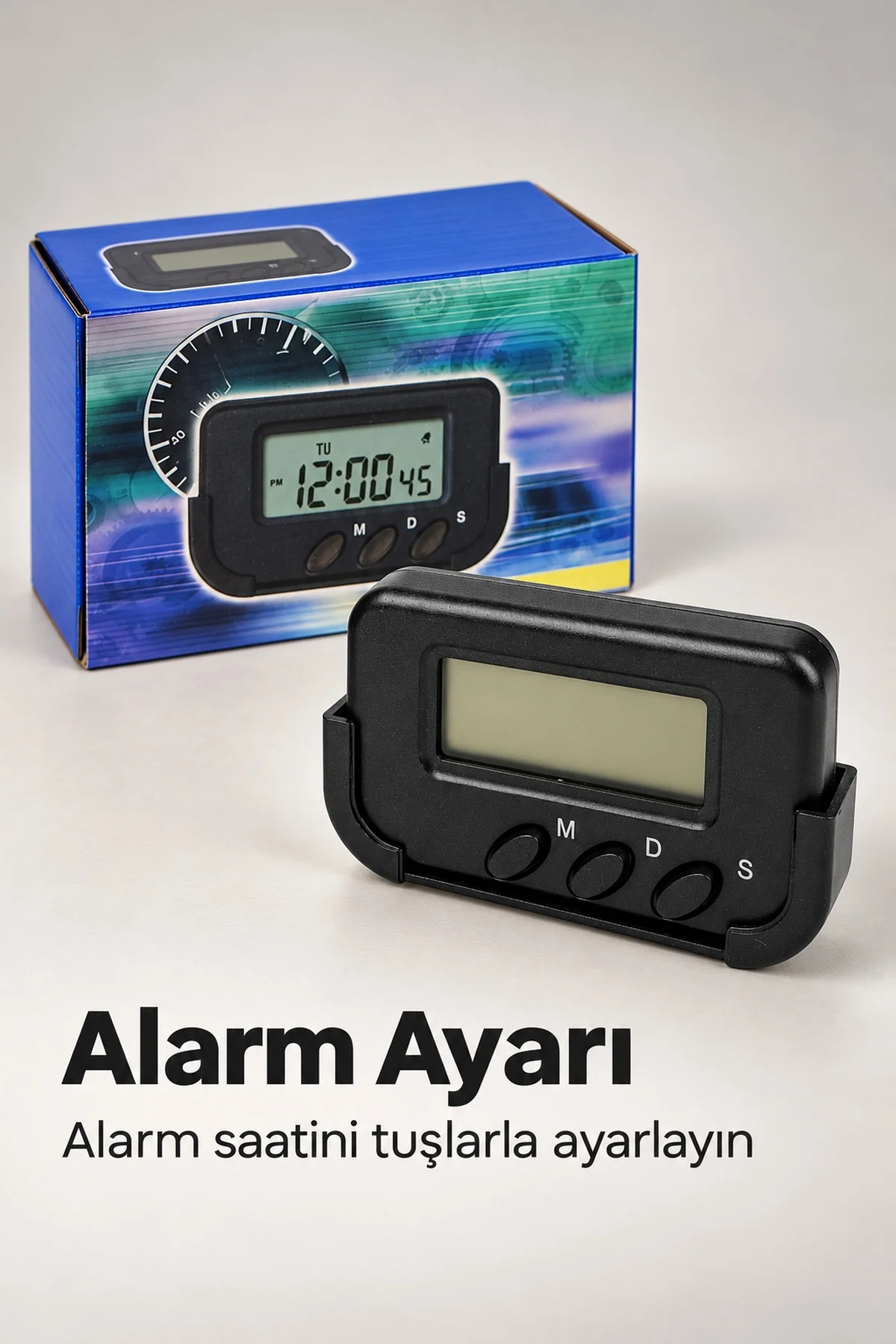 Alarm ve Kronometre Özellikli Araç İçi Dijital Saat