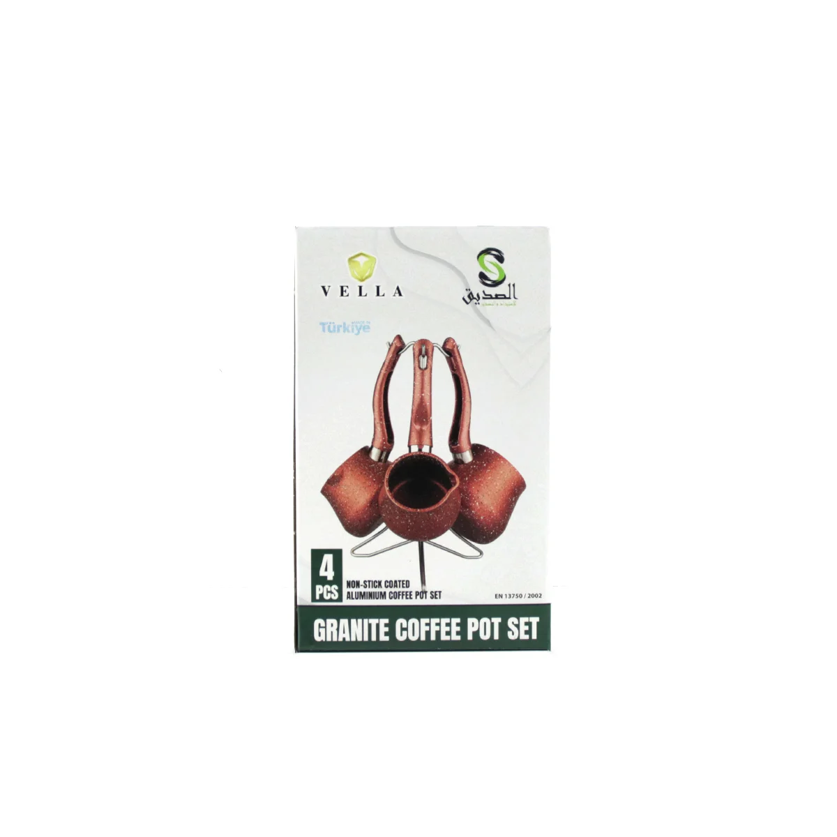 Granit Çelik Cezve Seti (230/280/380 ml) Metal Standlı görsel 6